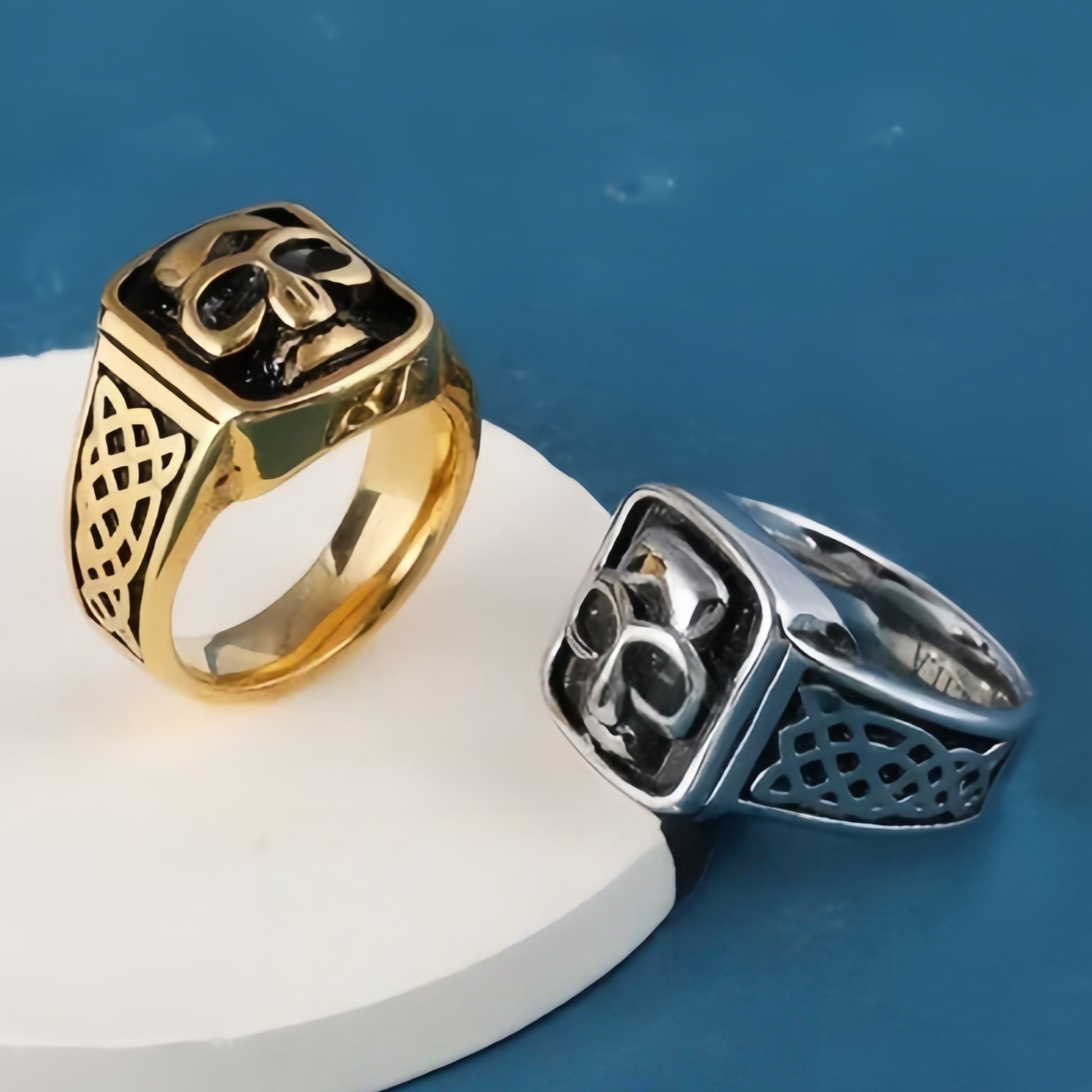 Vintage Celtic Knot Stainless Steel Ring For Men Gold Silver Tone | DZ1132