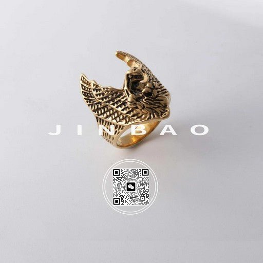 Vintage Eagle Design Ring Stainless Steel Golden and Silver Style for Men | DZ1249