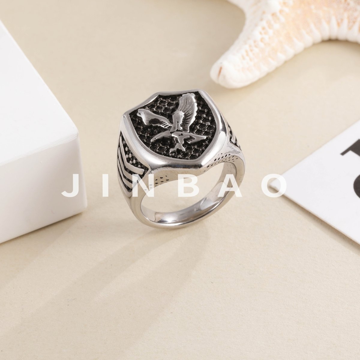 Vintage Eagle Design Stainless Steel Ring Men's Fashion Accessory | DZ1661