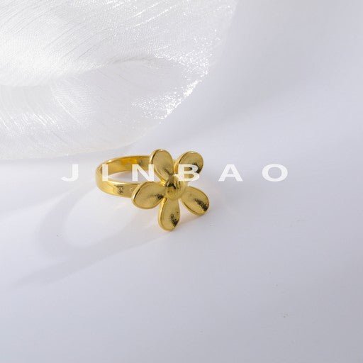 Vintage Floral Stainless Steel Ring Elegant Flower Jewelry for Women | G03655