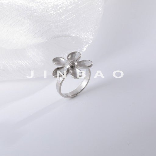 Vintage Floral Stainless Steel Ring Elegant Flower Jewelry for Women | G03655