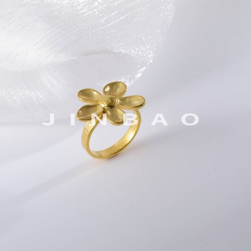 Vintage Floral Stainless Steel Ring Elegant Flower Jewelry for Women | G03655