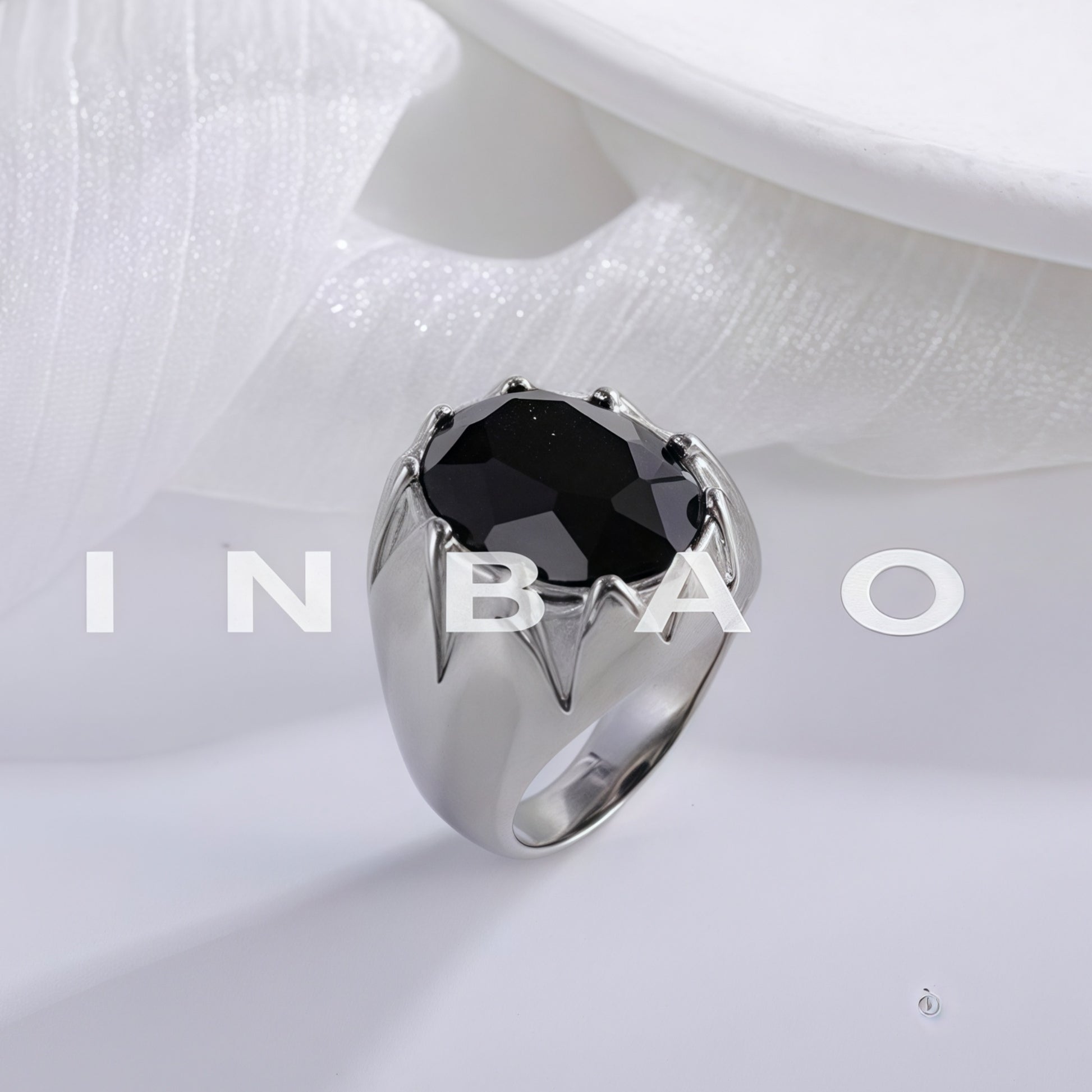 Vintage Gemstone Ring with Gemstone Inlay Stainless Steel Design for Men | K002239