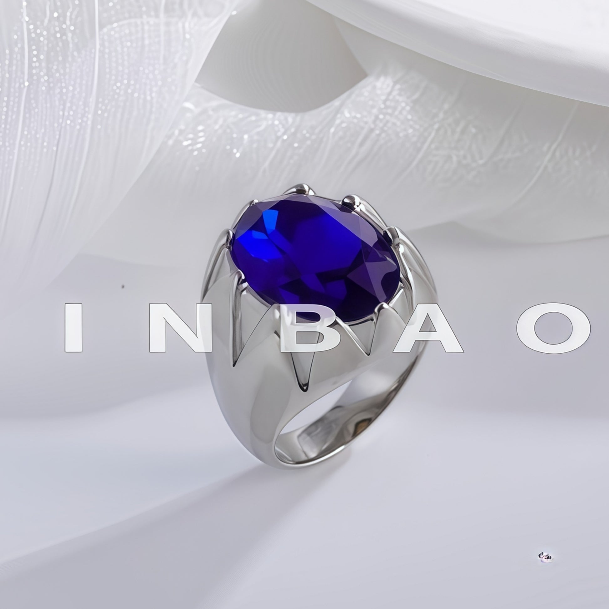 Vintage Gemstone Ring with Gemstone Inlay Stainless Steel Design for Men | K002239