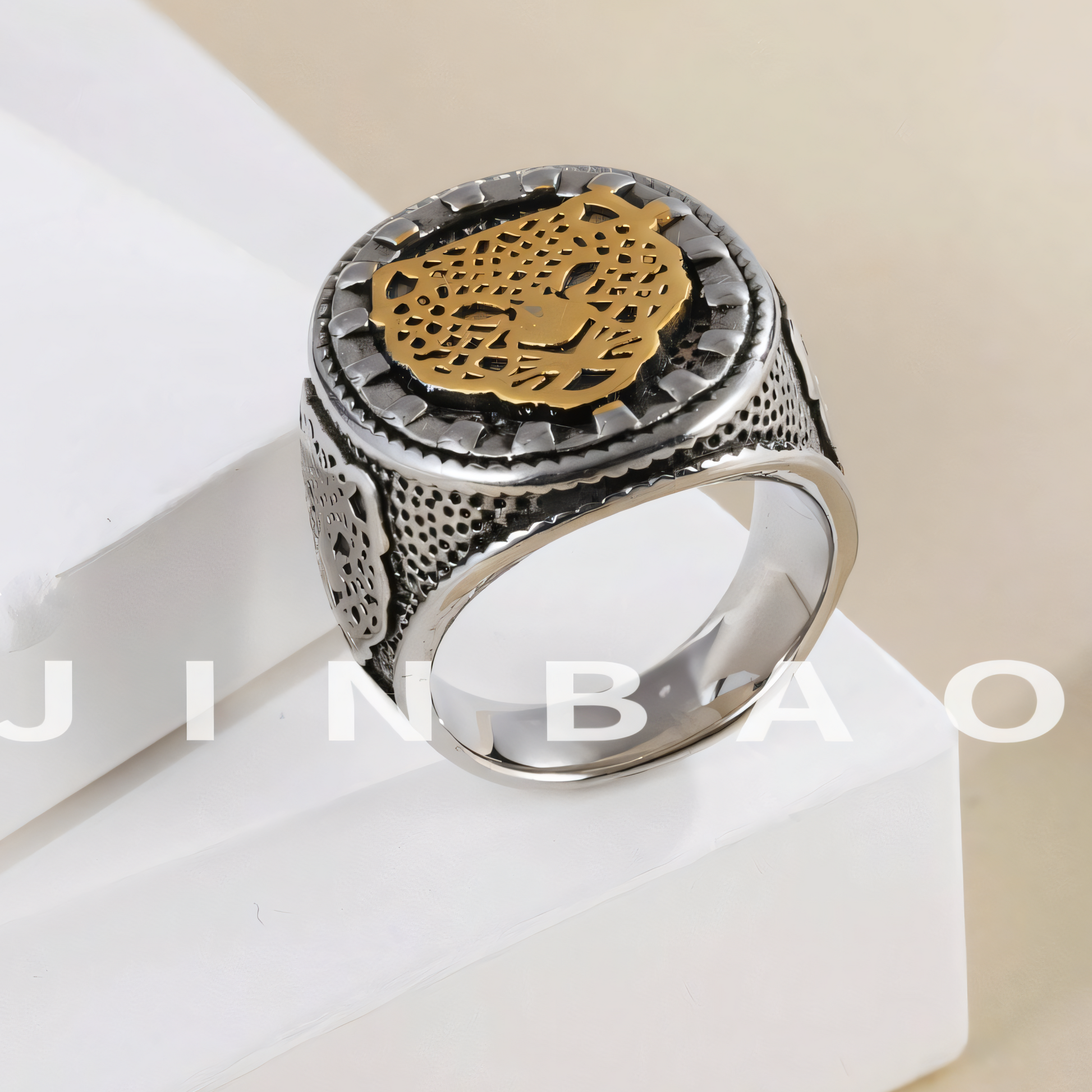 Vintage panther head men's stainless steel ring | G001132