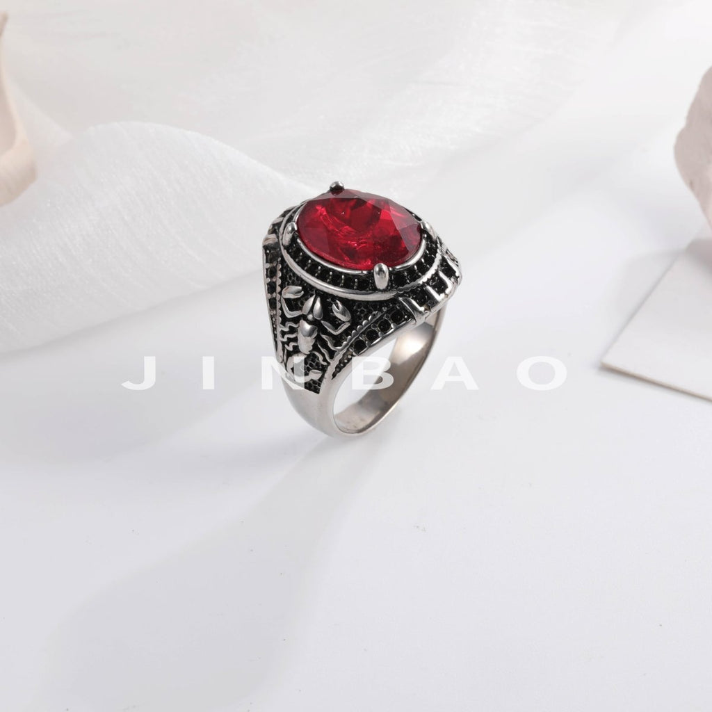 Vintage Scorpion Pattern Gemstone Ring Men's Silver Trendy Jewelry | K00844