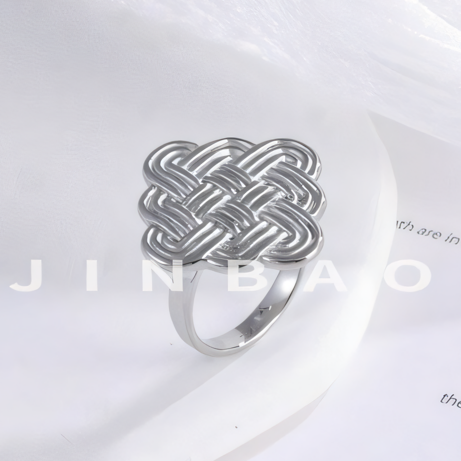 Vintage Stainless Steel Braided Women's Ring | G003598