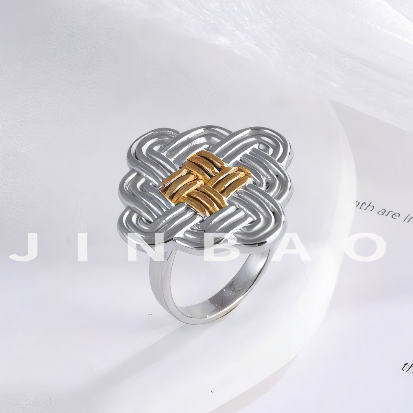 Vintage Stainless Steel Braided Women's Ring | G003598