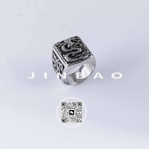 Vintage Totem Design Square Trendy Stainless Steel Men's Ring | DZ1321