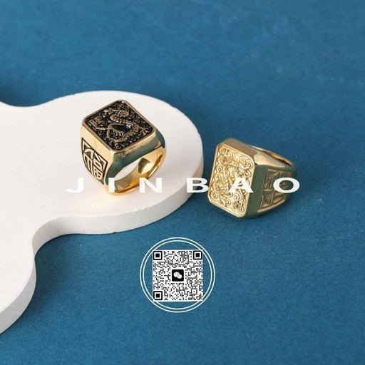 Vintage Totem Design Square Trendy Stainless Steel Men's Ring | DZ1321