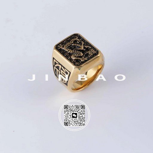 Vintage Totem Design Square Trendy Stainless Steel Men's Ring | DZ1321