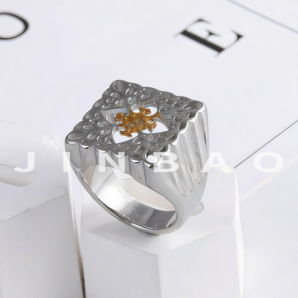 Women's Luxury Gold Wide Floral Ring | G003992
