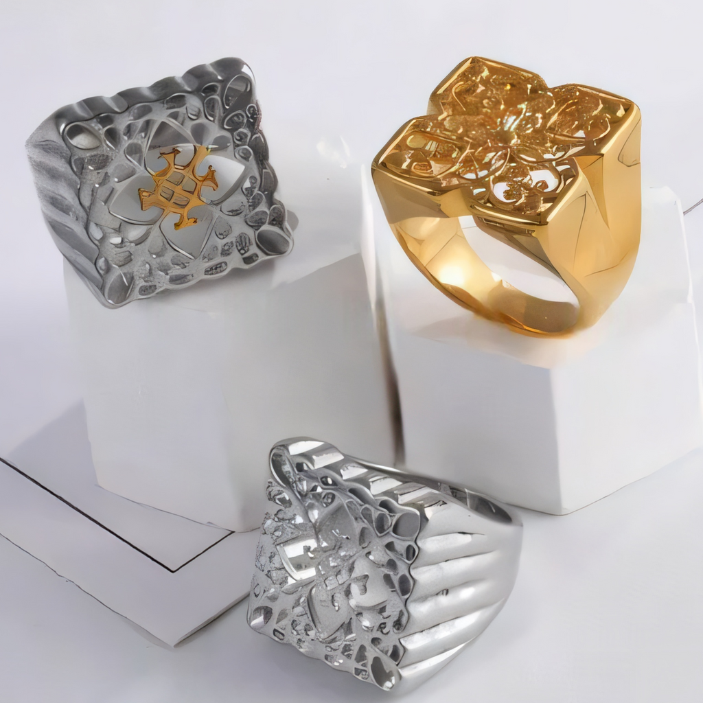 Women's Luxury Gold Wide Floral Ring | G003992