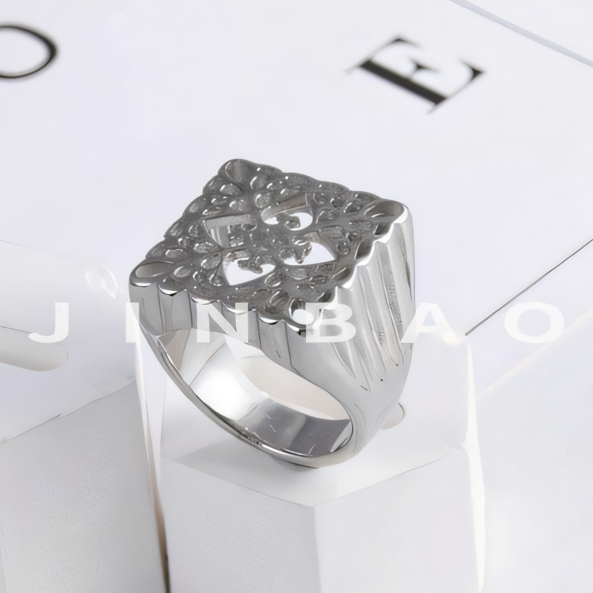 Women's Luxury Gold Wide Floral Ring | G003992